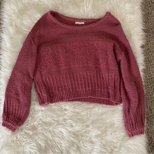 LA Hearts Pink Balloon Sleeve Sweater